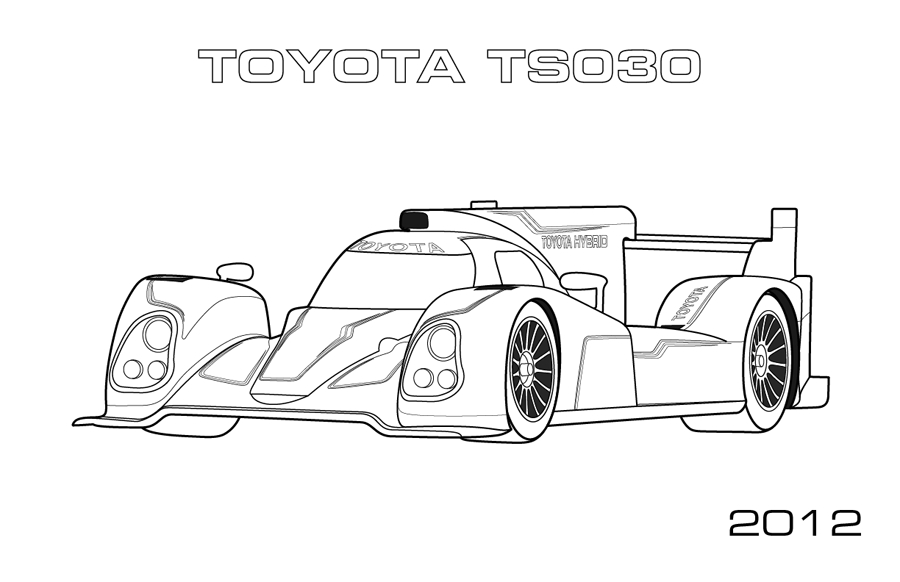 Coloriage d'une voiture de sport tuning sur fond simple