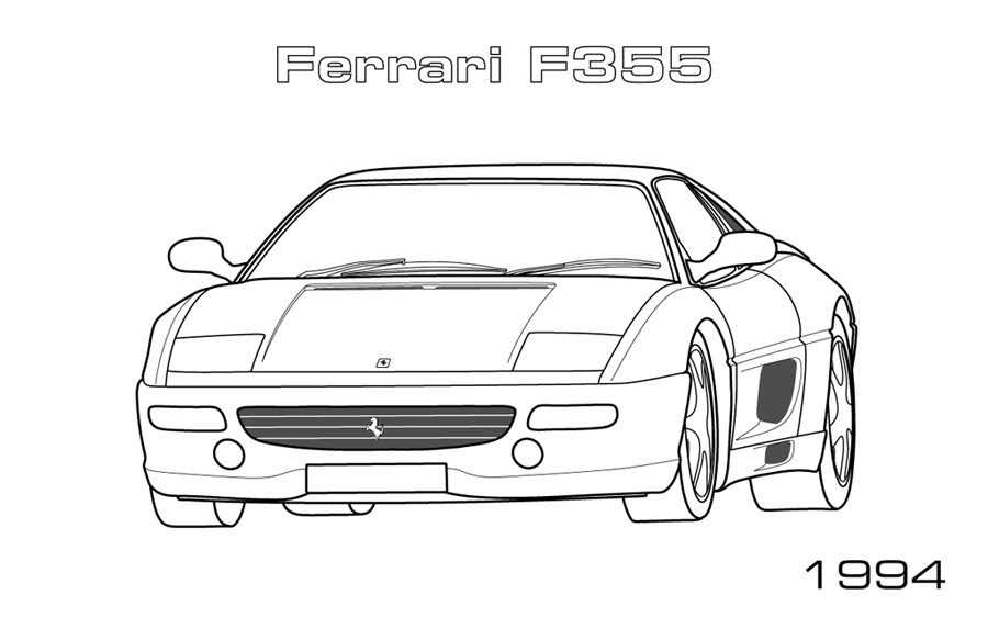 Coloriage d'une voiture de sport tuning sur fond neutre