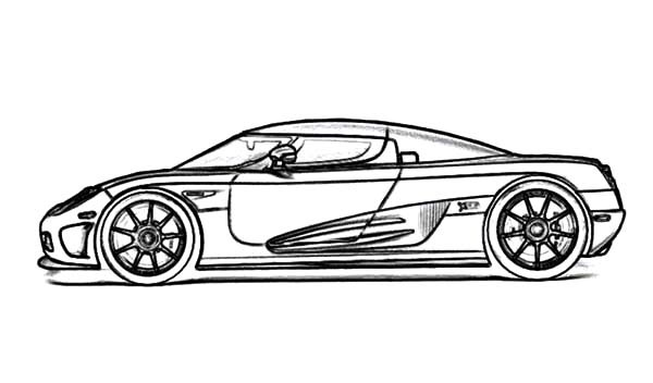 Coloriage d'une voiture de sport tuning sur fond neutre