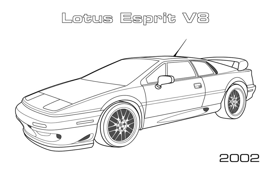 Coloriage d'une voiture sport tuning sur fond neutre