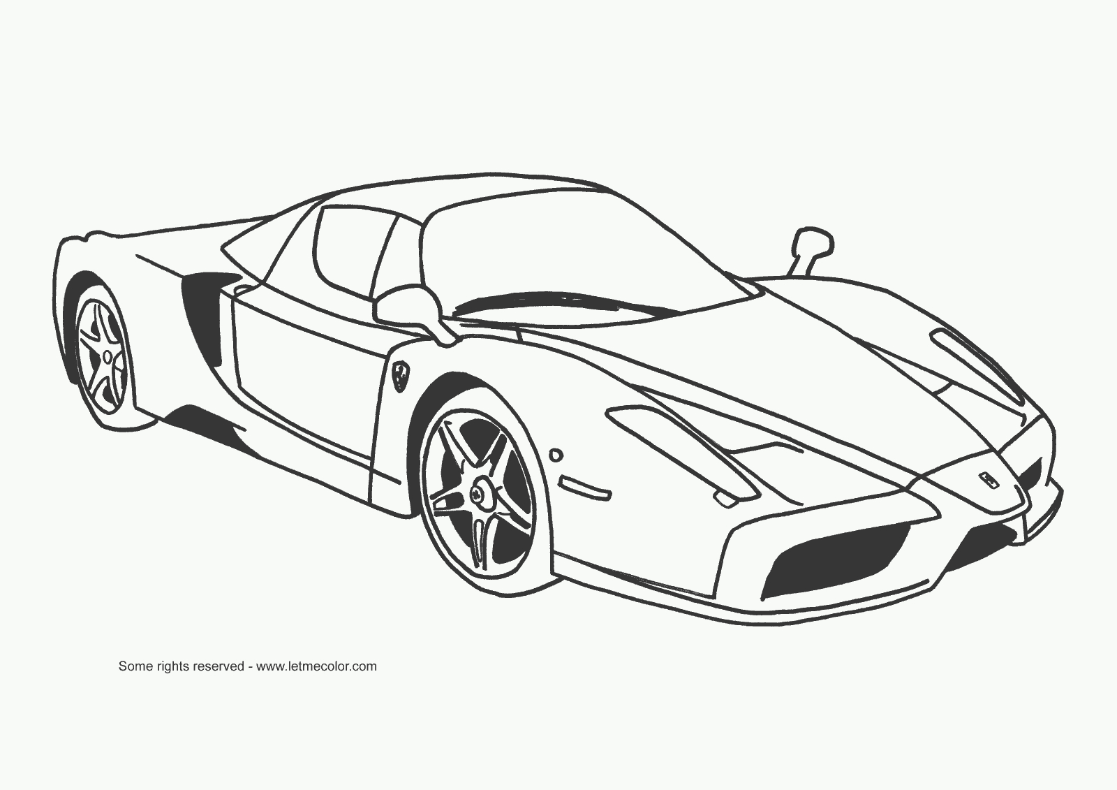 Coloriage d'une voiture de sport tuning sur fond de route