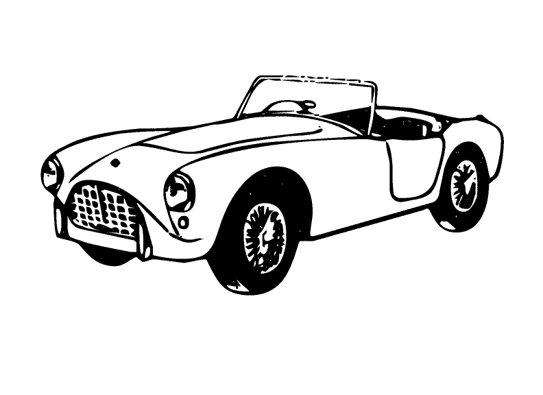Coloriage d'une voiture de sport tuning sur fond neutre