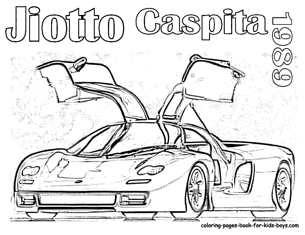 Coloriage d'une voiture de sport tuning sur fond neutre