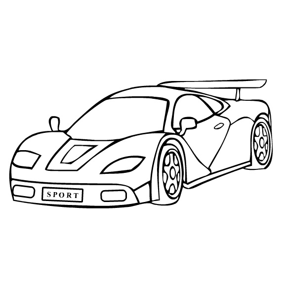 Coloriage d'une voiture de sport tuning sur fond neutre