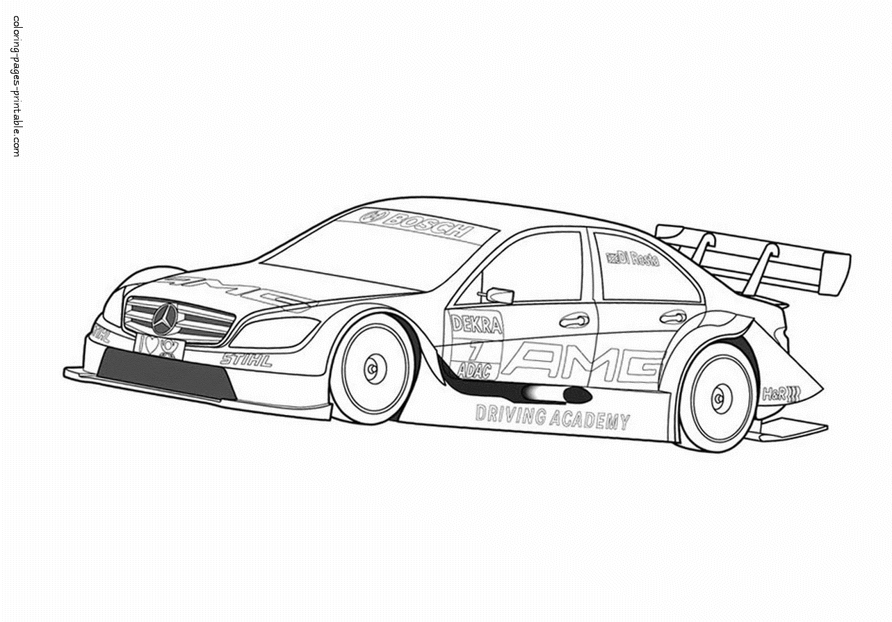 Coloriage d'une voiture de sport tuning sur fond neutre