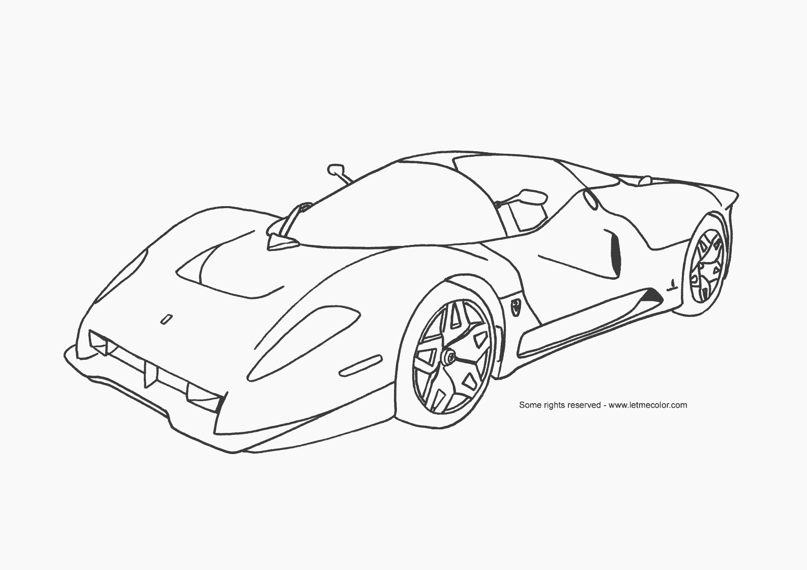 Coloriage d'une voiture de sport tuning sur fond neutre