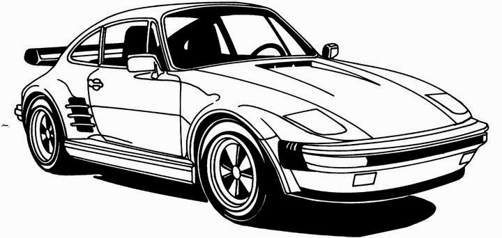 Coloriage d'une voiture de sport tuning sur fond neutre