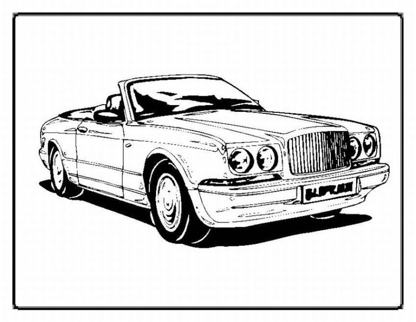 Coloriage d'une voiture de sport tuning sur fond neutre