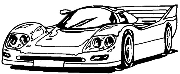 Coloriage d'une voiture de sport tuning sur fond neutre