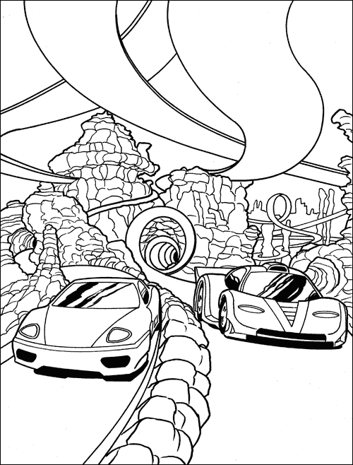 Coloriage d'une voiture de sport tuning sur fond neutre