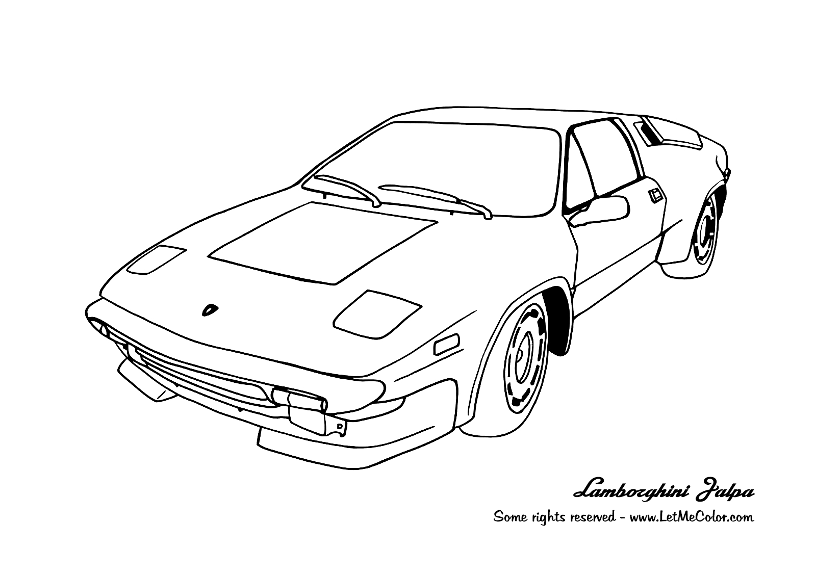 Coloriage d'une voiture de sport tuning sur fond minimaliste