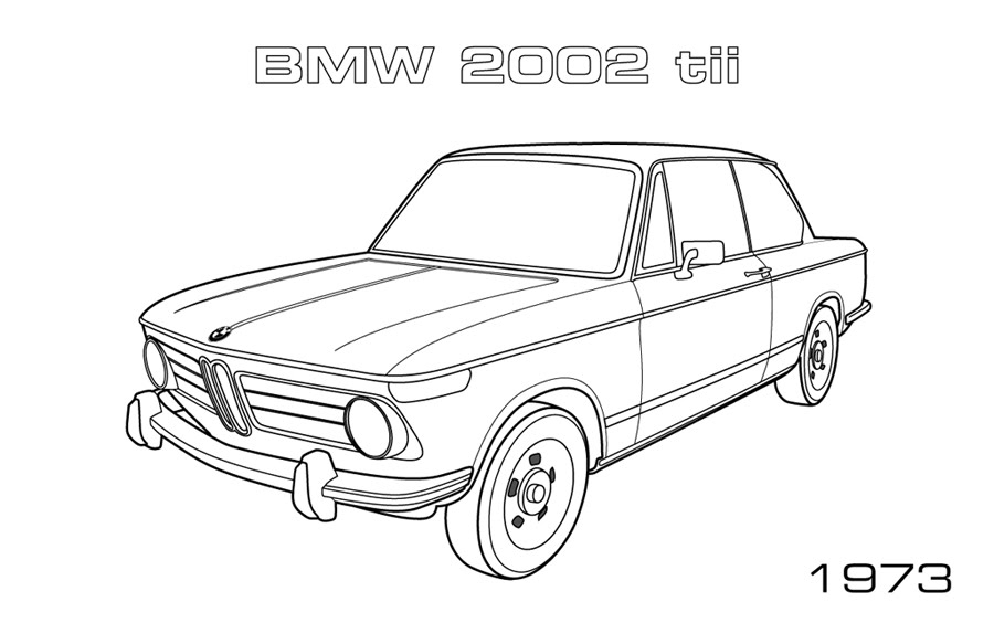 Coloriage d'une voiture de sport tuning sur fond neutre