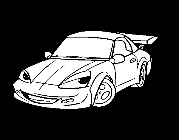Coloriage d'une voiture de sport tuning sur fond neutre