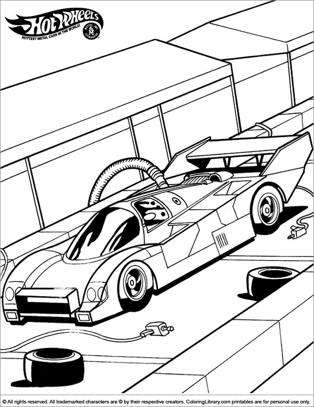 Coloriage d'une voiture de sport tunée sur fond blanc