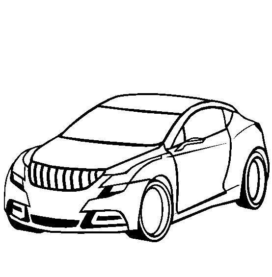 Coloriage d'une voiture de sport tuning sur fond neutre
