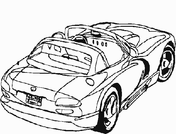 Coloriage d'une voiture de sport tuning sur fond simple