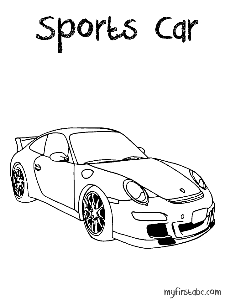 Coloriage d'une voiture de sport tuning sur fond neutre