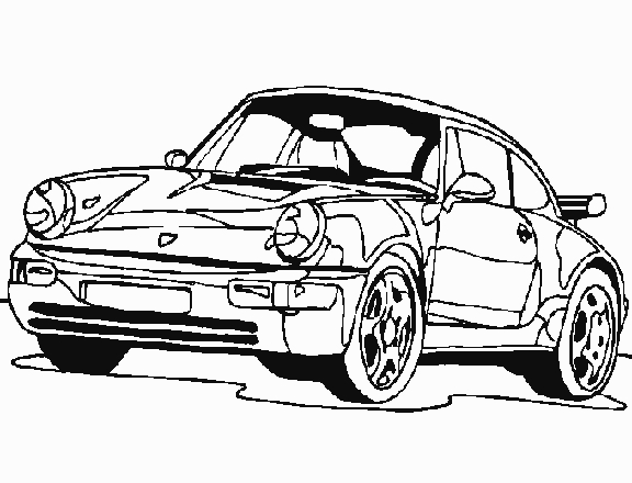 Coloriage d'une voiture de sport tuning sur fond neutre