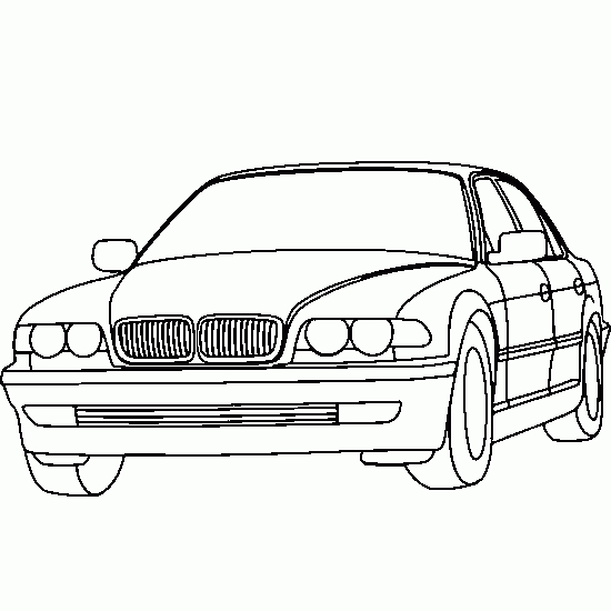 Coloriage d'une voiture de sport tuning sur fond simple