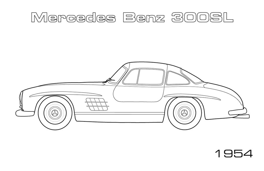 Coloriage d'une voiture de sport tuning sur fond simple