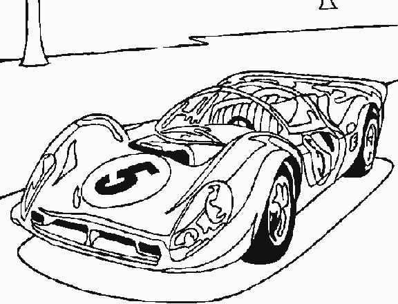 Coloriage d'une voiture de sport tuning sur fond neutre