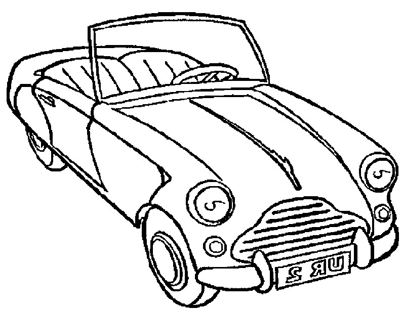 Coloriage d'une voiture de sport tuning sur fond blanc