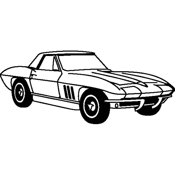 Coloriage d'une voiture de sport tuning sur fond neutre