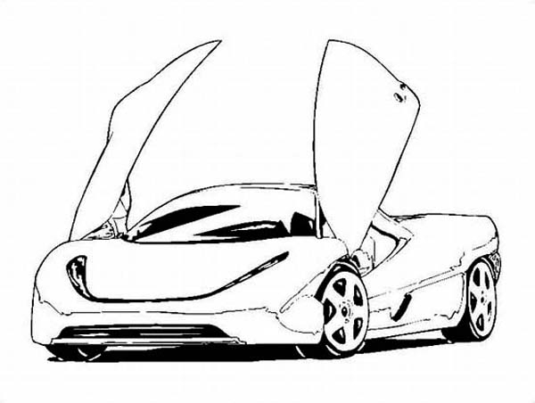 Coloriage d'une voiture de sport tuning sur fond neutre