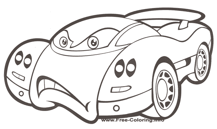 Coloriage d'une voiture de sport tuning sur fond simple