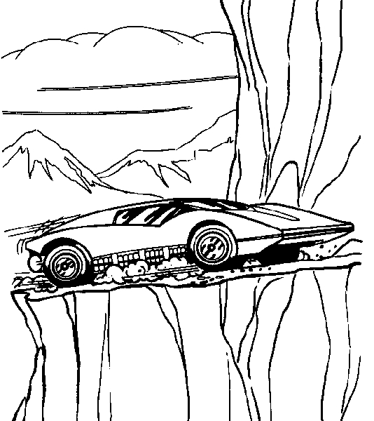 Coloriage d'une voiture de sport tuning sur fond neutre