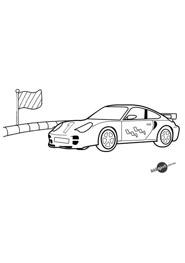 Coloriage de voiture de sport tuning sur fond neutre