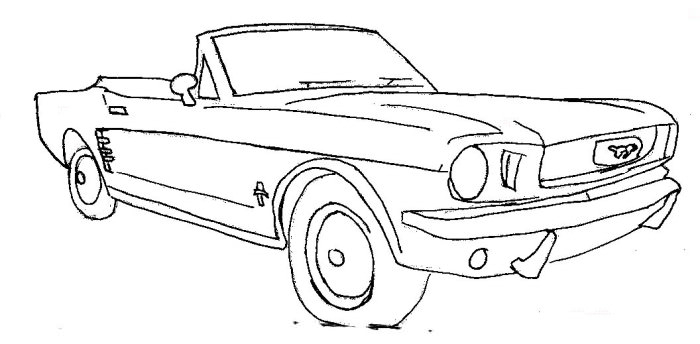 Coloriage d'une voiture de sport tuning sur fond neutre