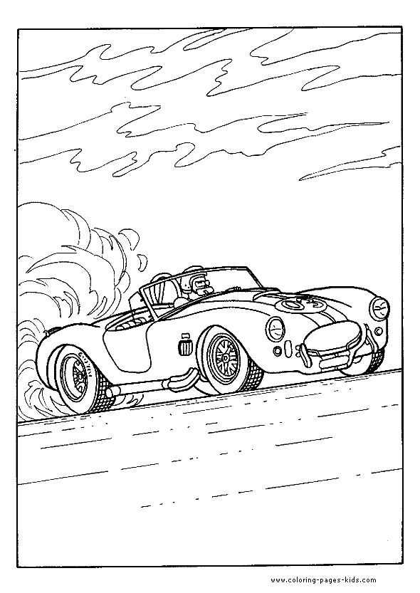Coloriage d'une voiture de sport tuning sur fond neutre