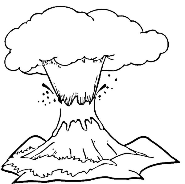 Un volcan en éruption avec un environnement naturel vibrant