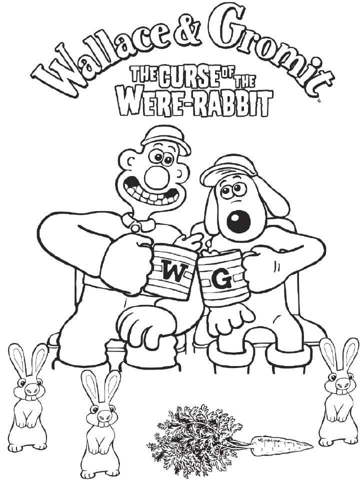 Wallace et Gromit en pleine activité de bricolage dans leur atelier