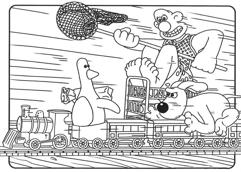 Wallace et Gromit dans leur cuisine en pleine préparation d’un plat