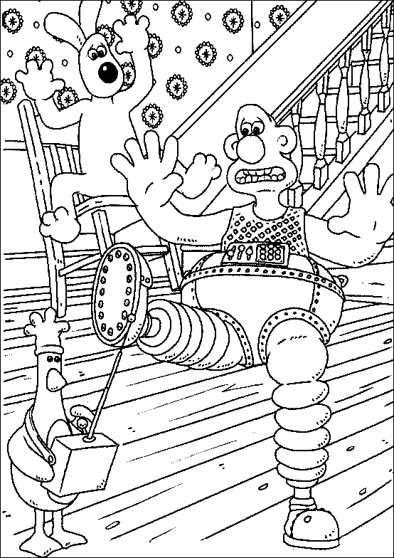 Wallace et Gromit en pleine préparation dans leur atelier