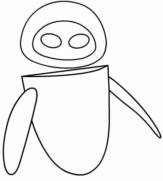 Coloriage de Wall-E explorant un paysage futuriste