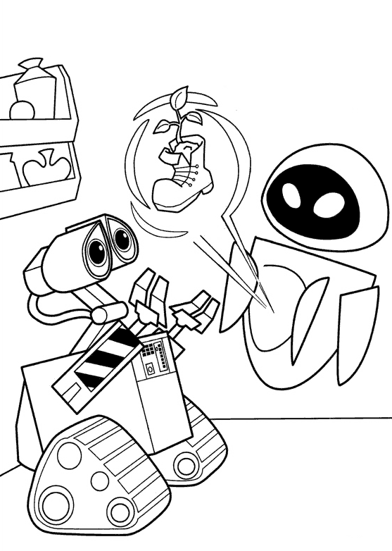 Wall-E et Eve dans un paysage futuriste