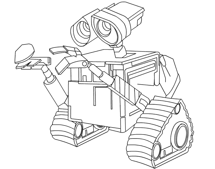 Wall-E en pleine action dans un paysage futuriste
