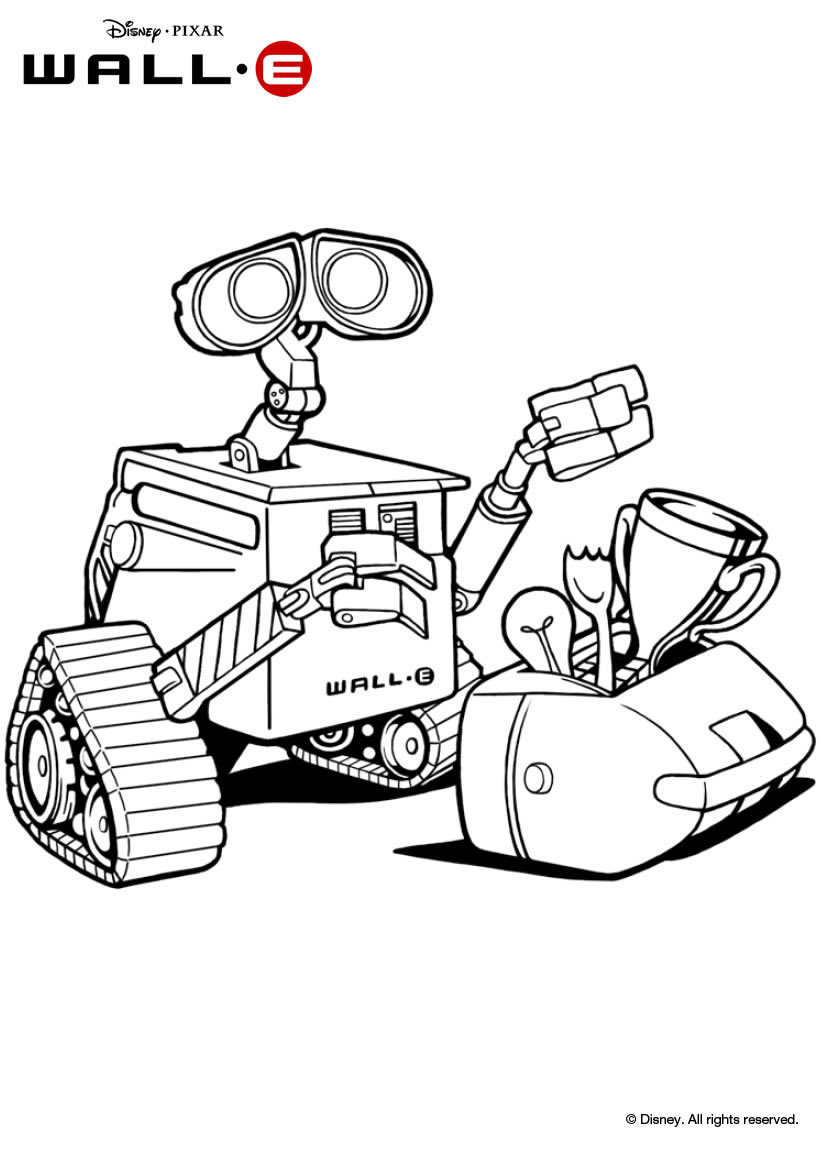 Wall-E en train d'explorer un paysage futuriste