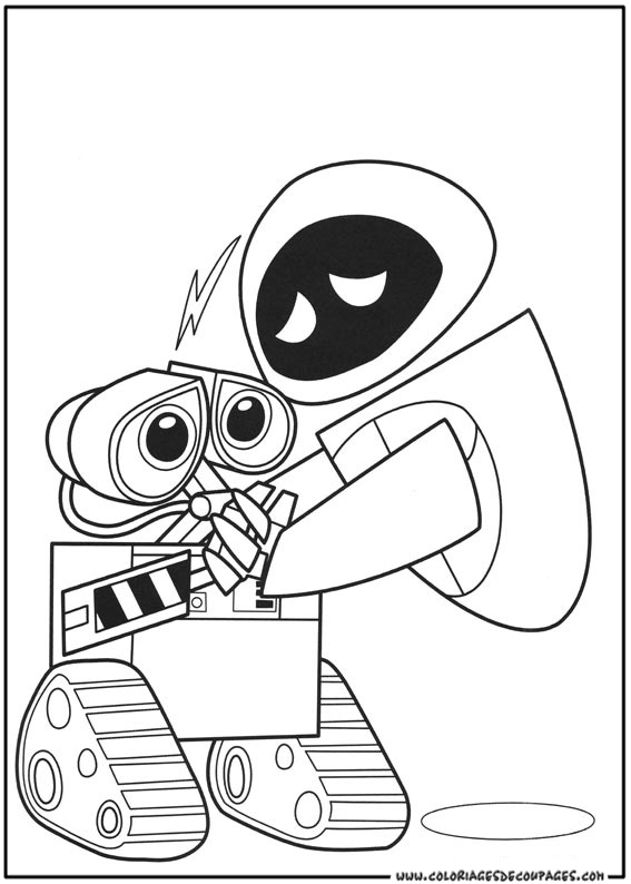 Wall-E et Eve dans un décor futuriste