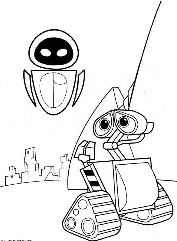Wall-E en pleine exploration d'un paysage futuriste