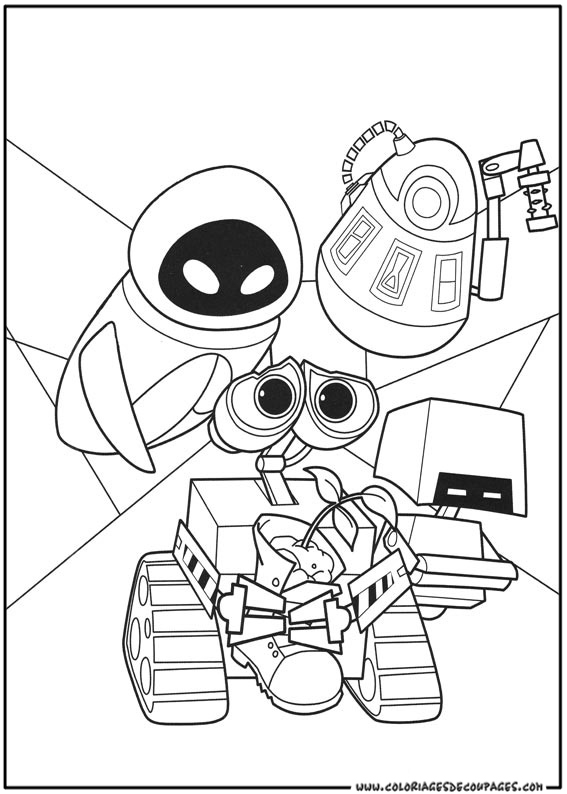 Wall-E et Eve dans un paysage futuriste