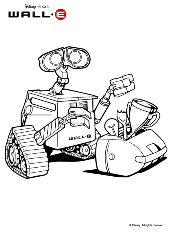 Wall-E en pleine exploration sur une surface métallique