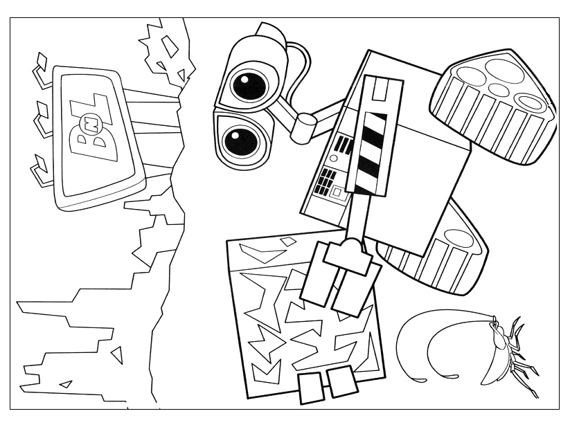 Wall-E et Eve dans un décor futuriste