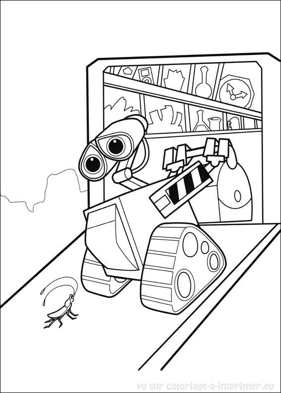 Wall-E et Eve au milieu d'un paysage futuriste