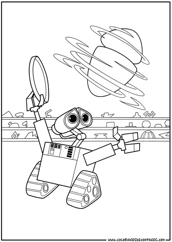 Wall-E en pleine exploration sur une planète désertique
