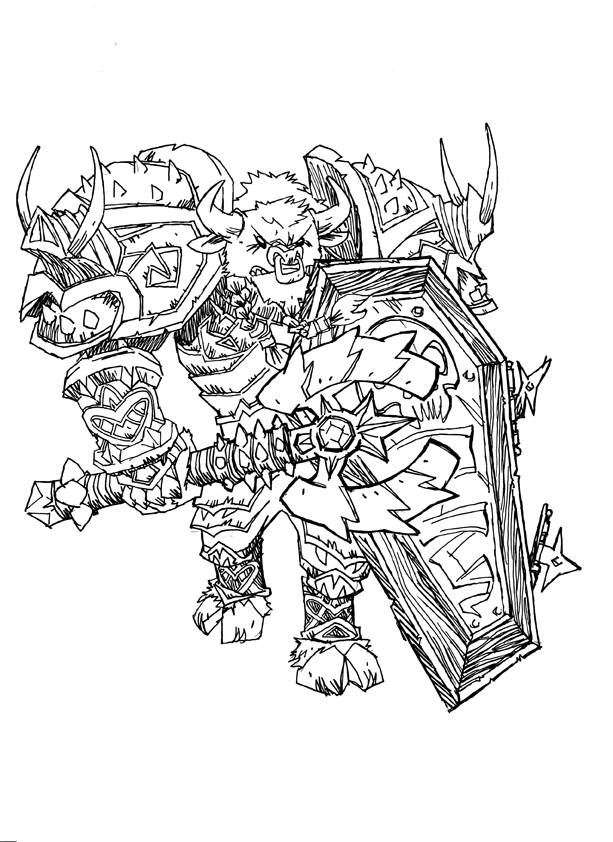 Personnage de Warcraft en pleine action dans un décor épique