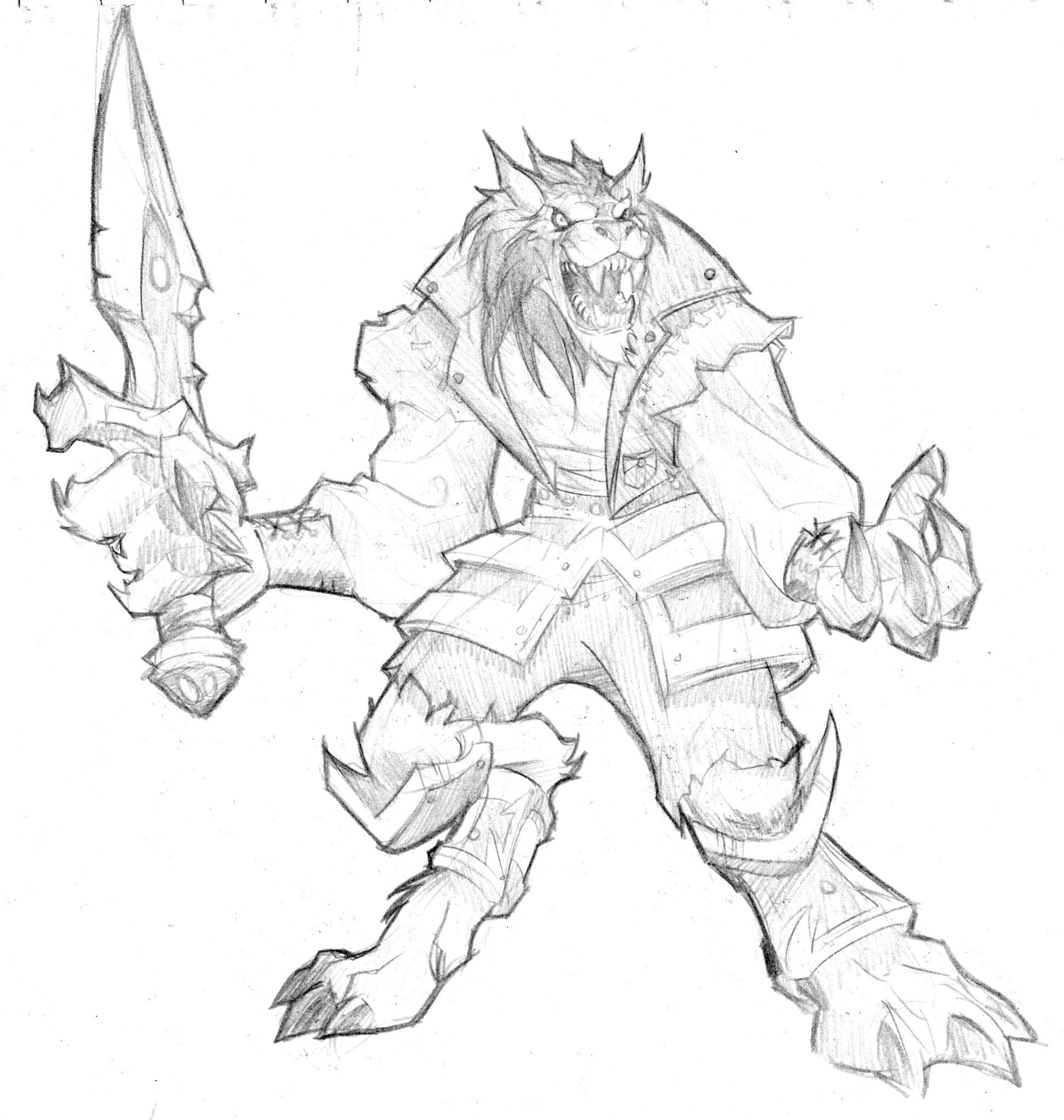 Personnage de Warcraft en pleine action dans un décor fantastique